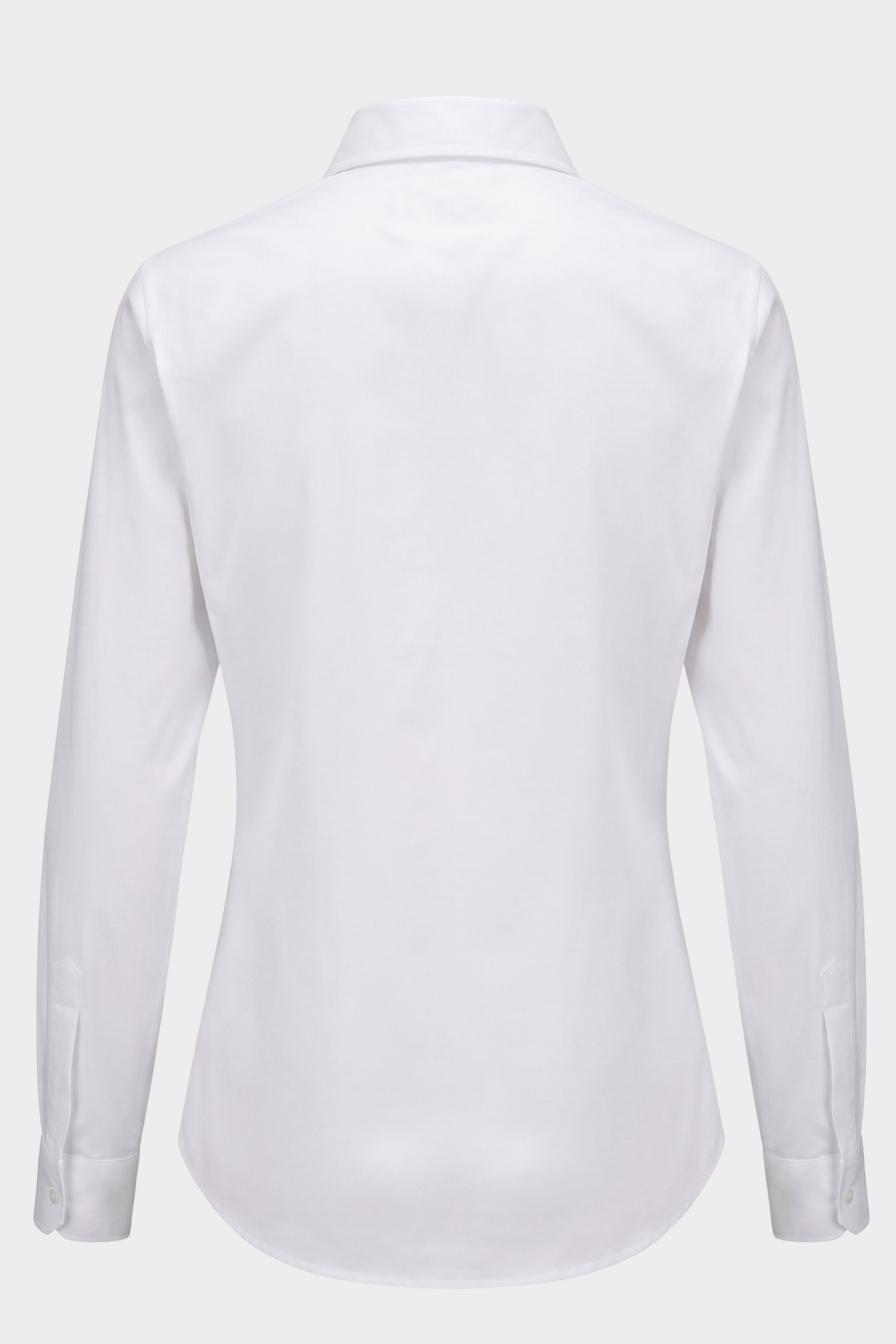 Fold Pleated Waist Solid White Shirt