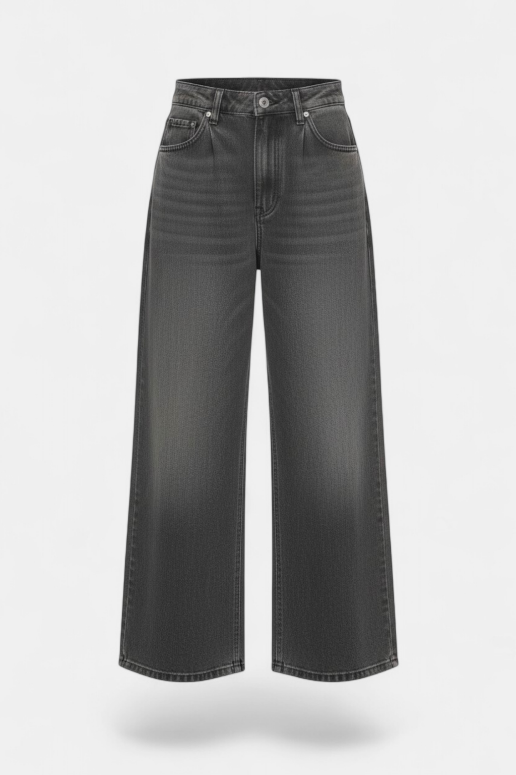 Charcoal Loose-Fit Denim Pants side view — stylish women's wear Pakistan | MannMoji