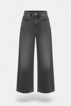 Charcoal Loose-Fit Denim Pants side view — stylish women's wear Pakistan | MannMoji