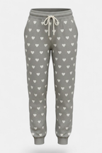Cozy Knit Heart & Star Print Trouser close-up detail — MannMoji Pakistan