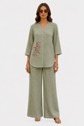 Sage Bloom Irish Linen Co-ord Set