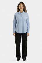 White and blue striped pure cotton shirt Pakistan — MannMoji