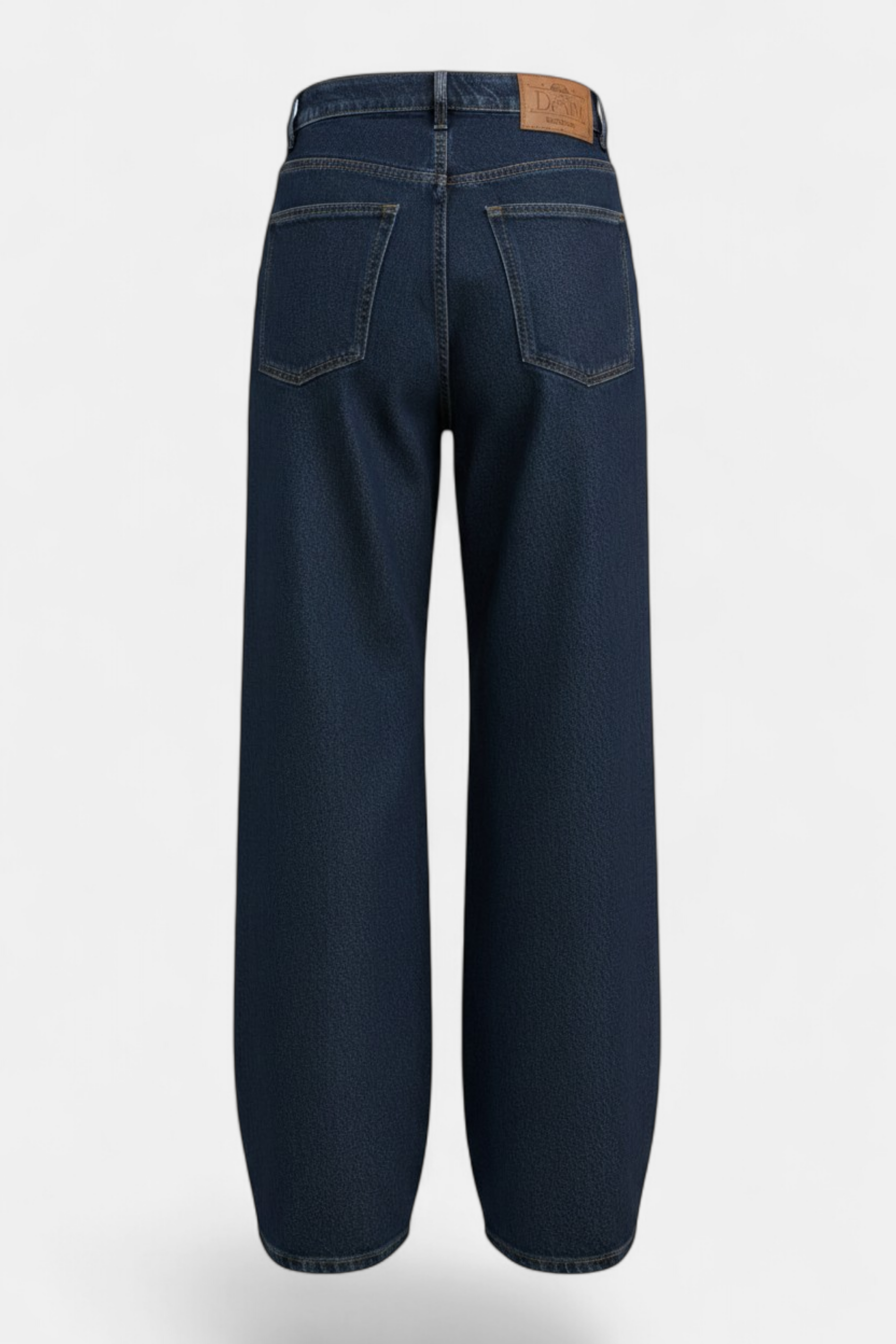 Dark Blue Wide-Leg Denim Pants detail shot — quality fabric Pakistan | MannMoji
