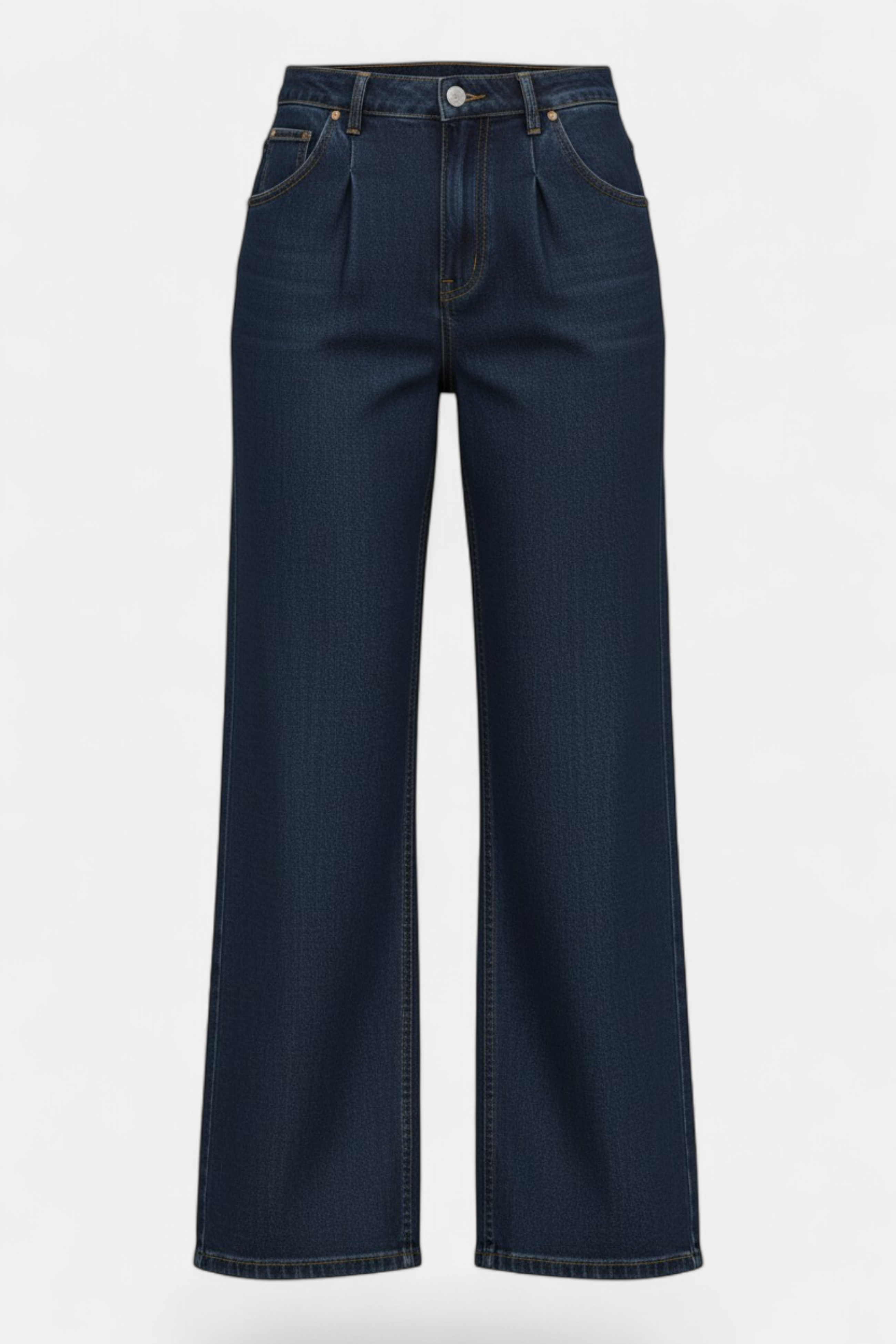 Dark Blue Wide-Leg Denim Pants side view — stylish women's wear Pakistan | MannMoji