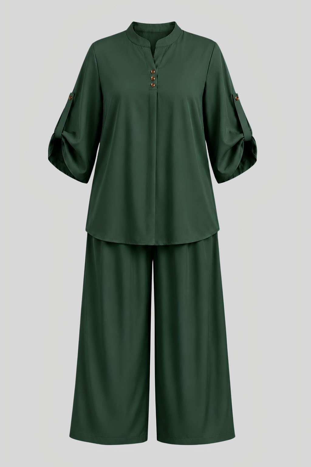 Forest Green Cotton-Viscose Co-Ord Set