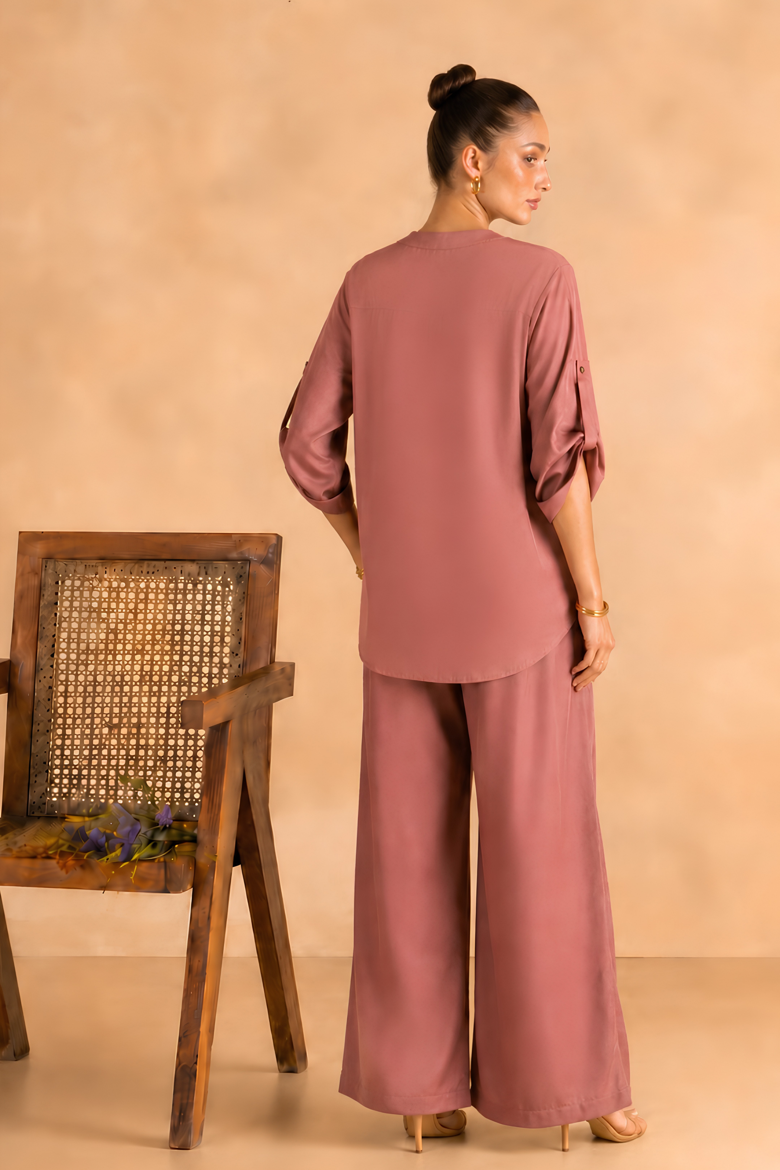 Dusty Rose Cotton-Viscose Co-ord Set