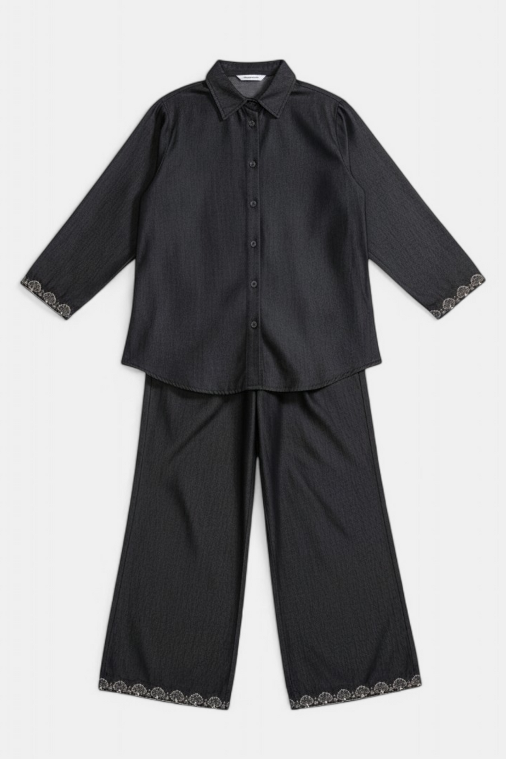 Midnight Denim Co-Ord Set lifestyle photo — Pakistani women's outfit | MannMoji