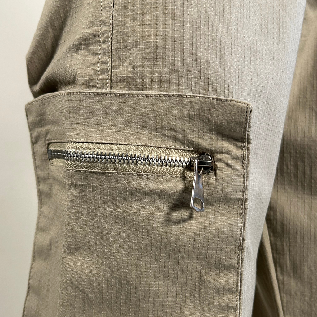 Beige Ripstop Cotton Cargo Pants – 7 Pocket Utility Chic