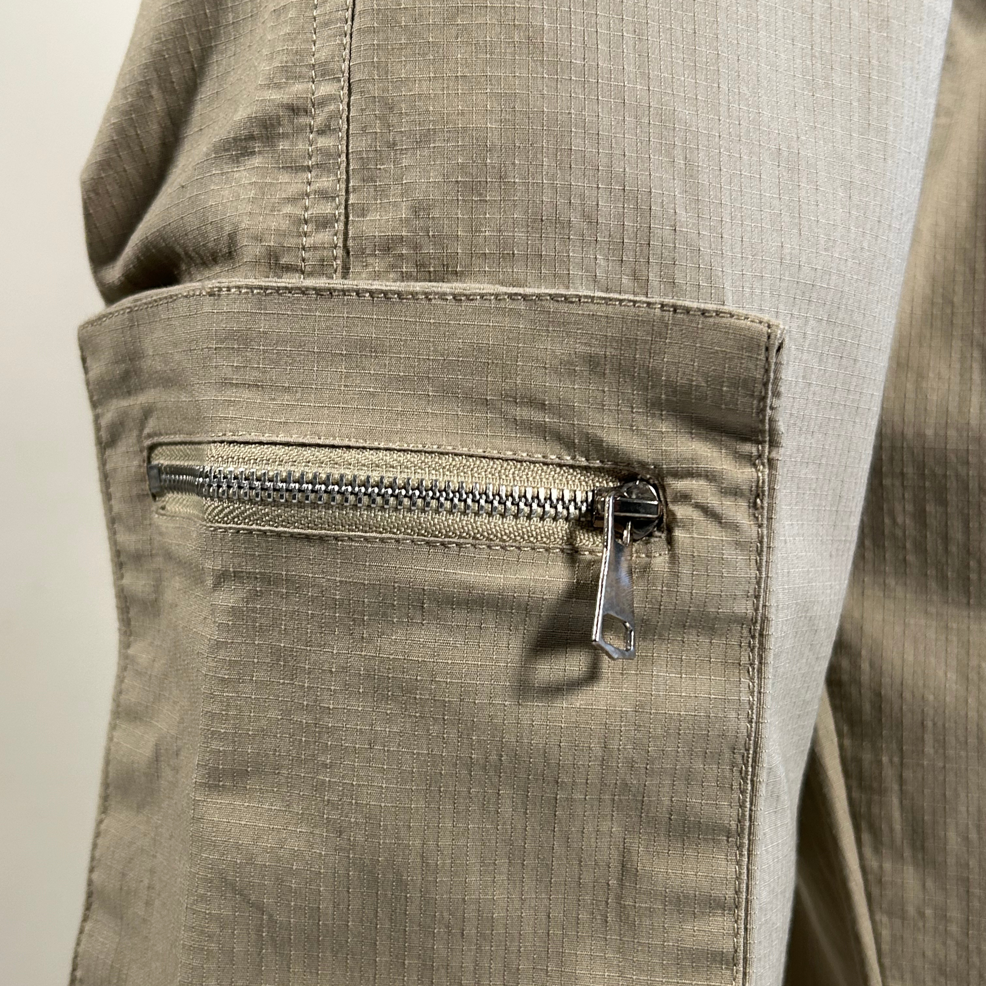 Beige Ripstop Cotton Cargo Pants – 7 Pocket Utility Chic