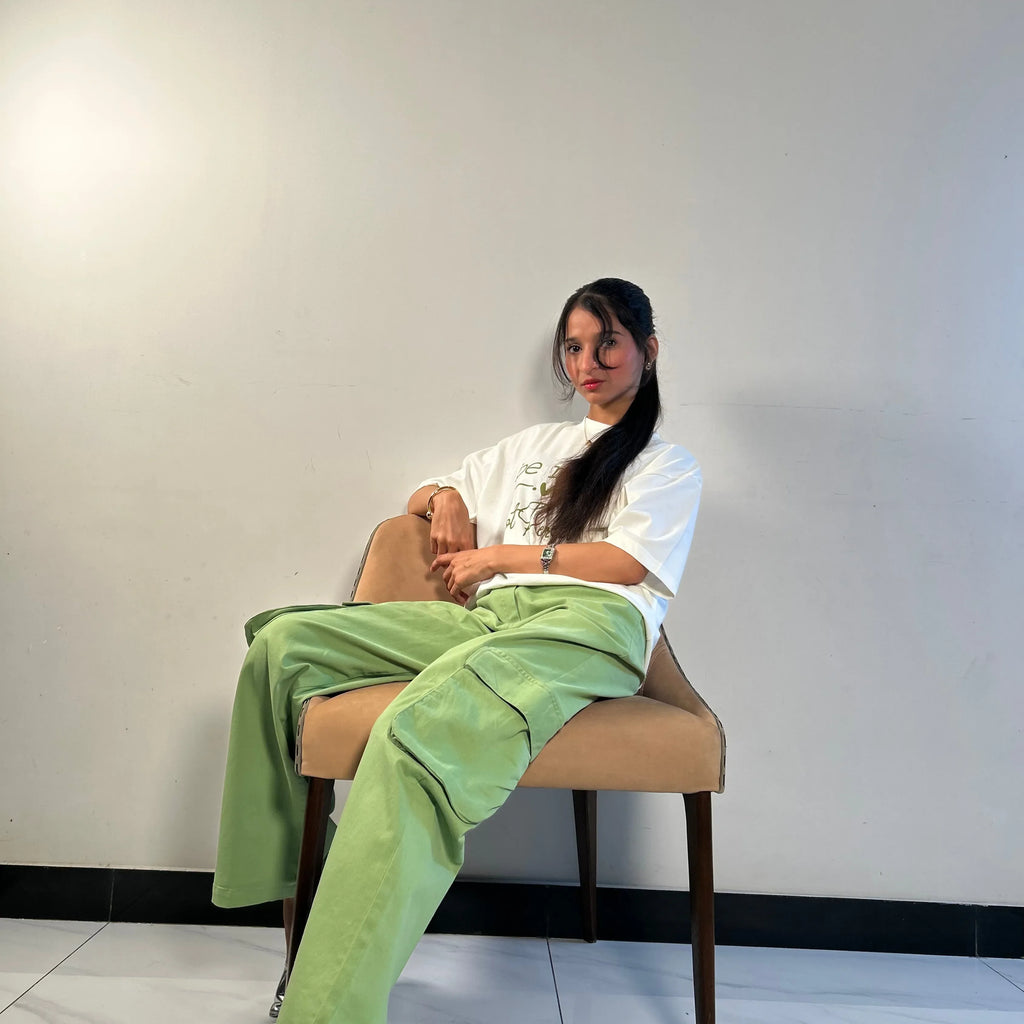 Green High-Waist Twill Cargo – Women’s Fit