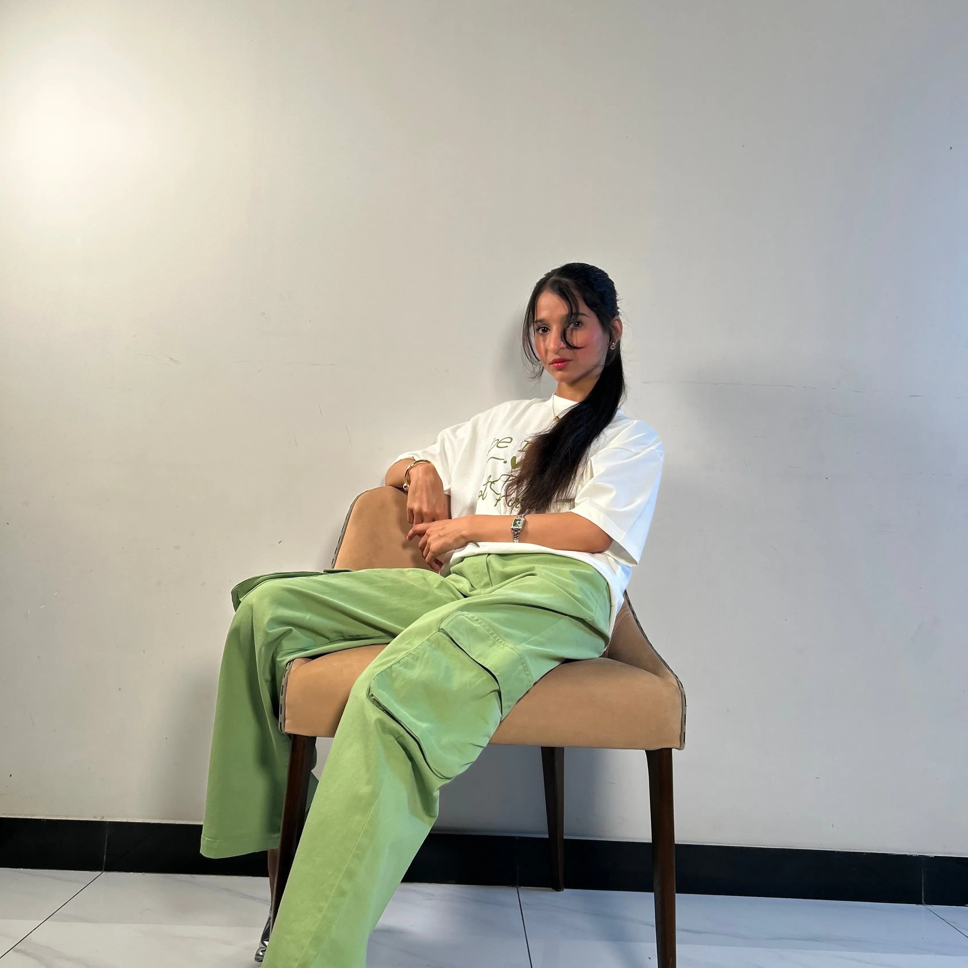 Green High-Waist Twill Cargo – Women’s Fit