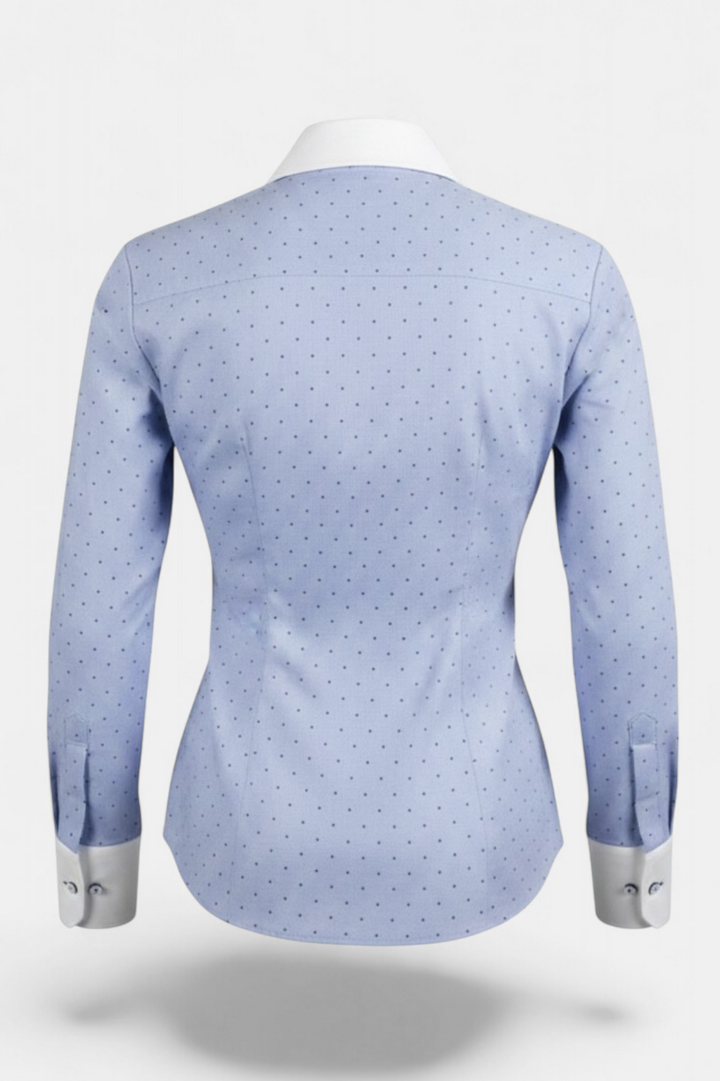 Blue Dotted Contrast Shirt side view — stylish women's wear Pakistan | MannMoji