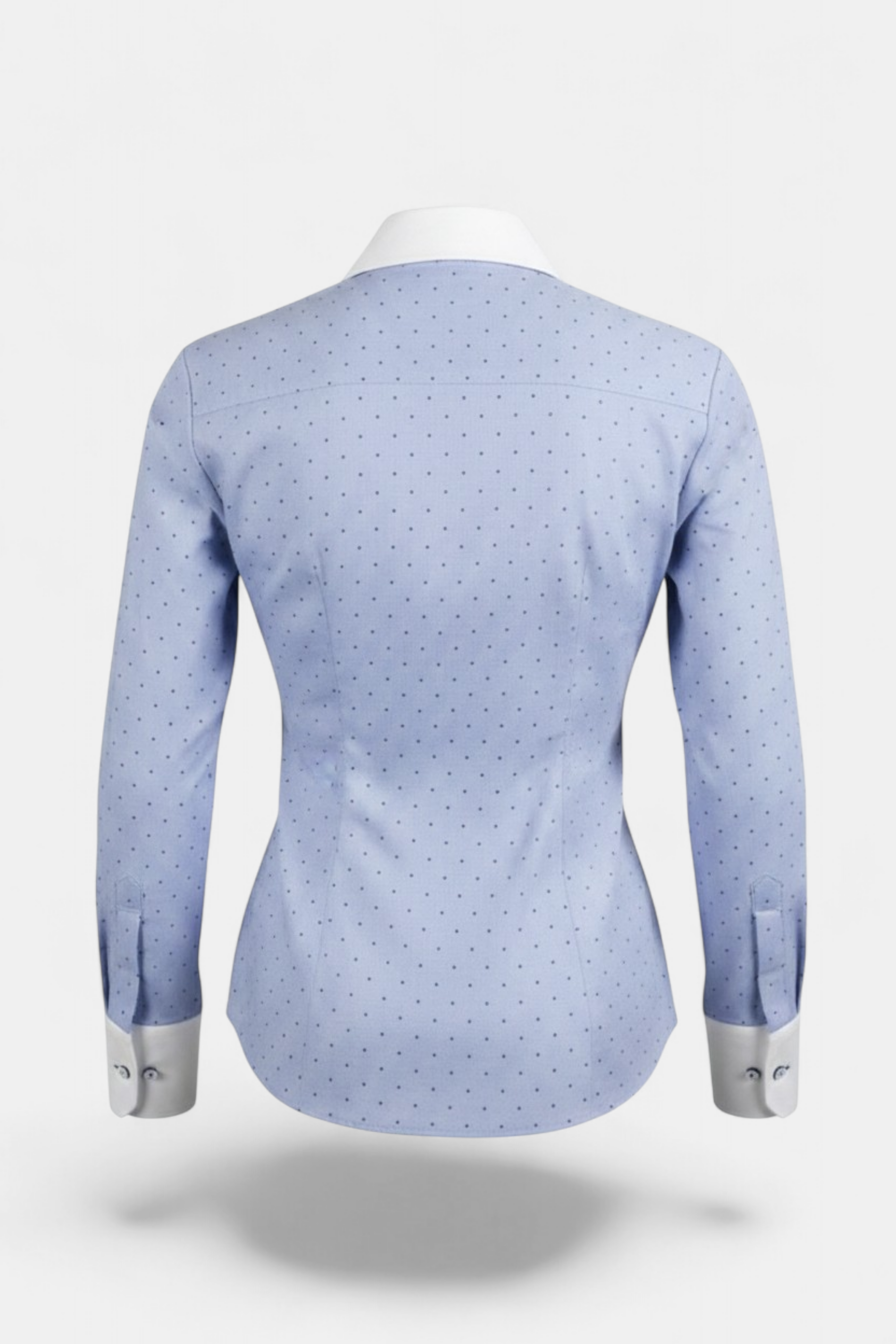 Blue Dotted Contrast Shirt side view — stylish women's wear Pakistan | MannMoji