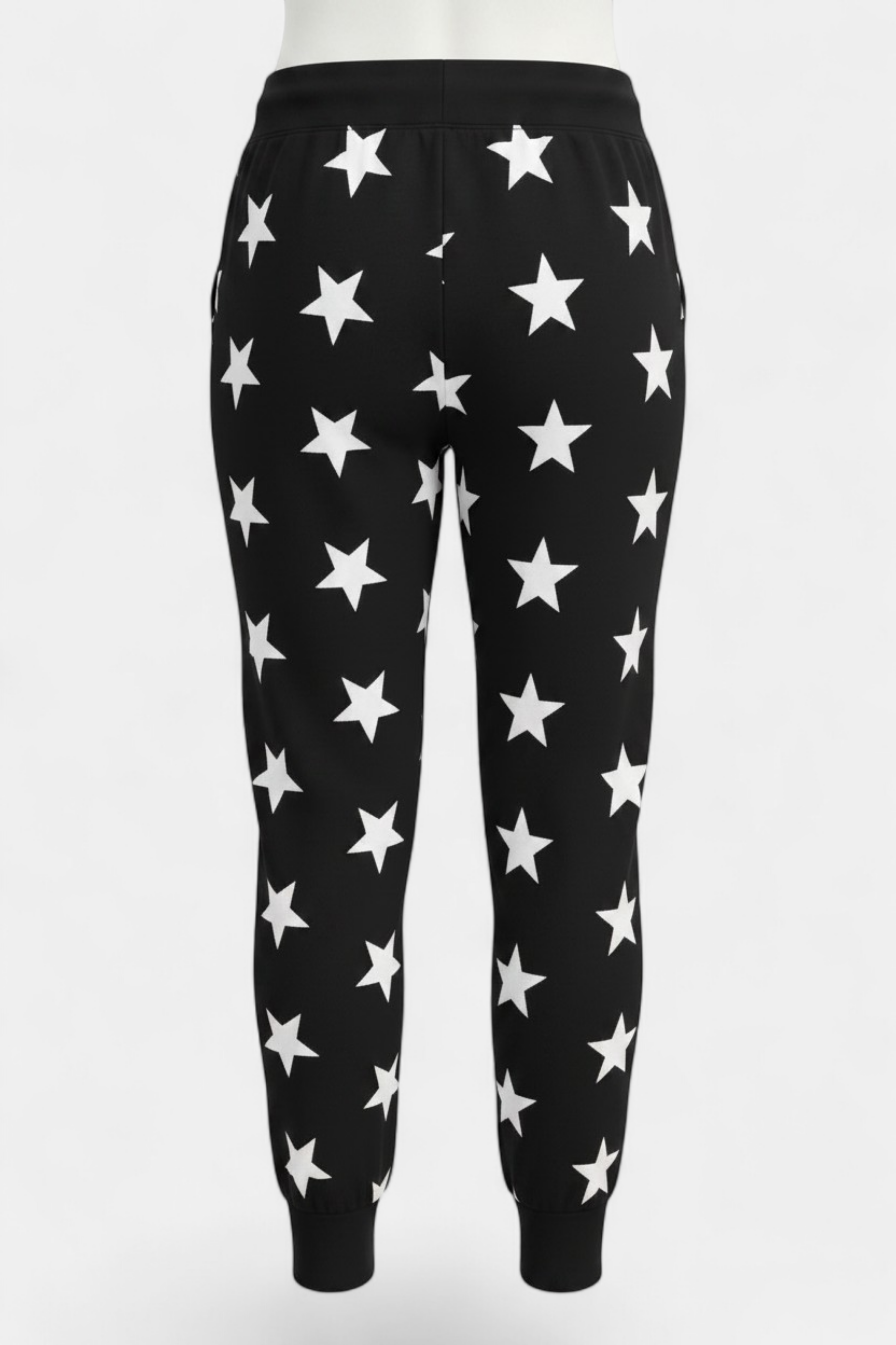 Cozy Knit Heart & Star Print Trouser detail shot — quality fabric Pakistan | MannMoji