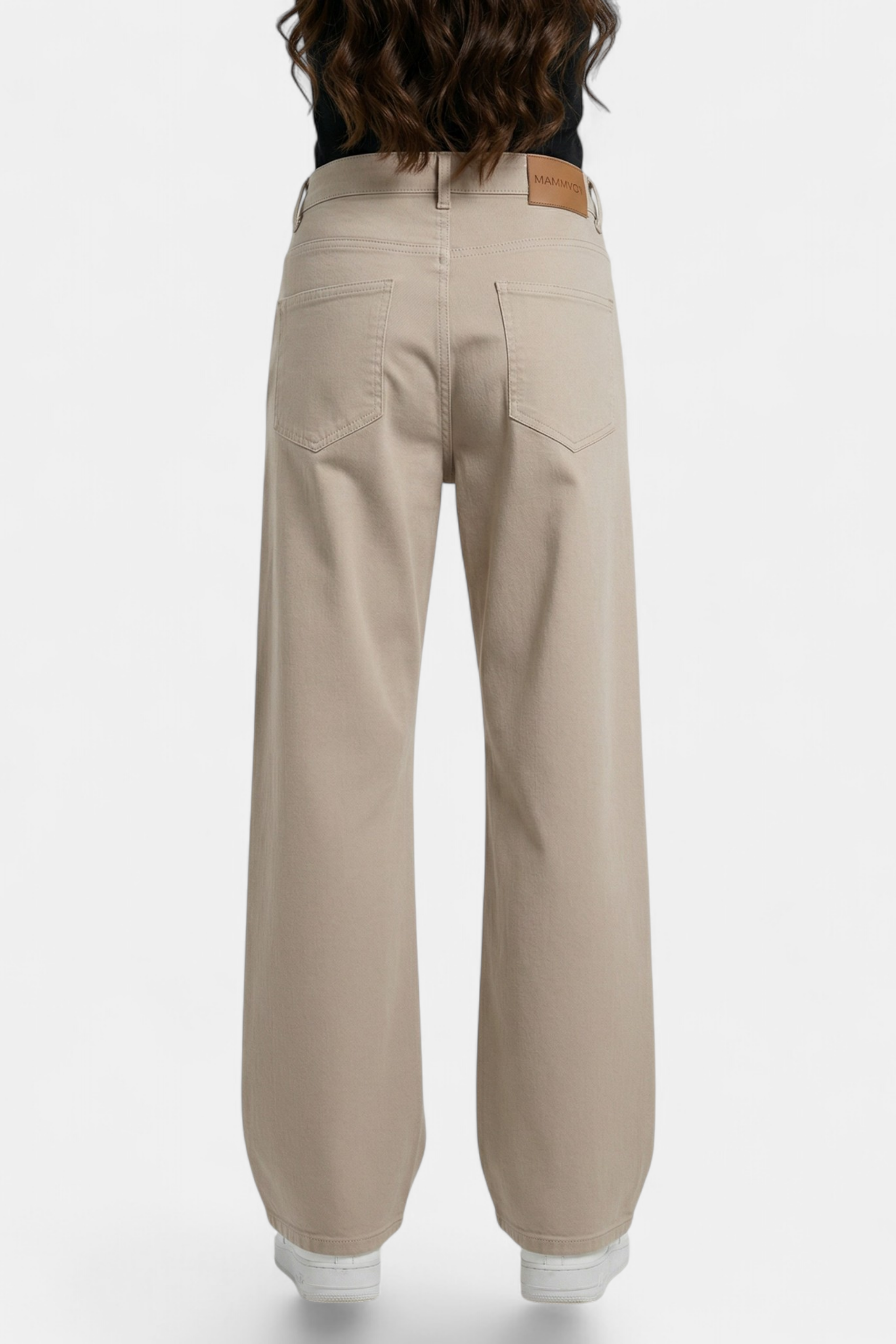 Beige Wide-Leg Pants front view — women's fashion Pakistan | MannMoji