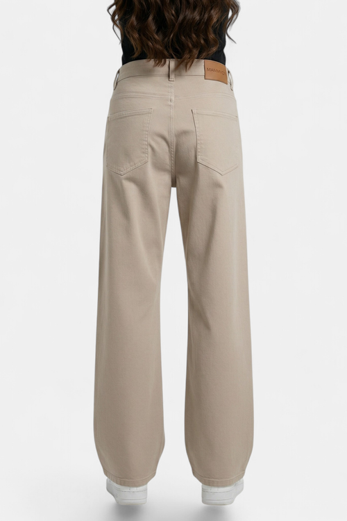 Beige Wide-Leg Pants front view — women's fashion Pakistan | MannMoji