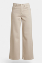 Beige Wide-Leg Pants Detailed view Front — stylish women's wear Pakistan | MannMoji