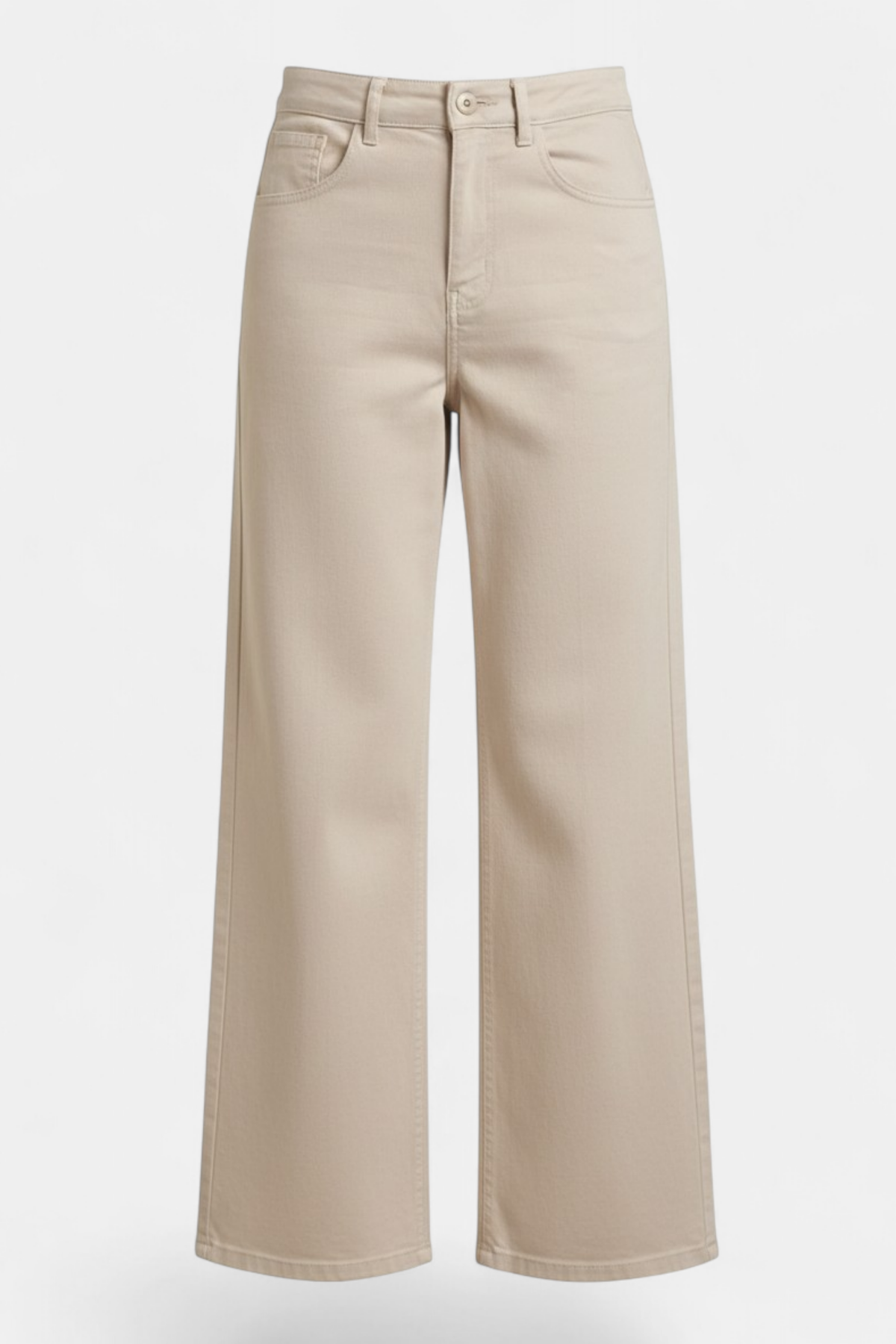 Beige Wide-Leg Pants Detailed view Front — stylish women's wear Pakistan | MannMoji