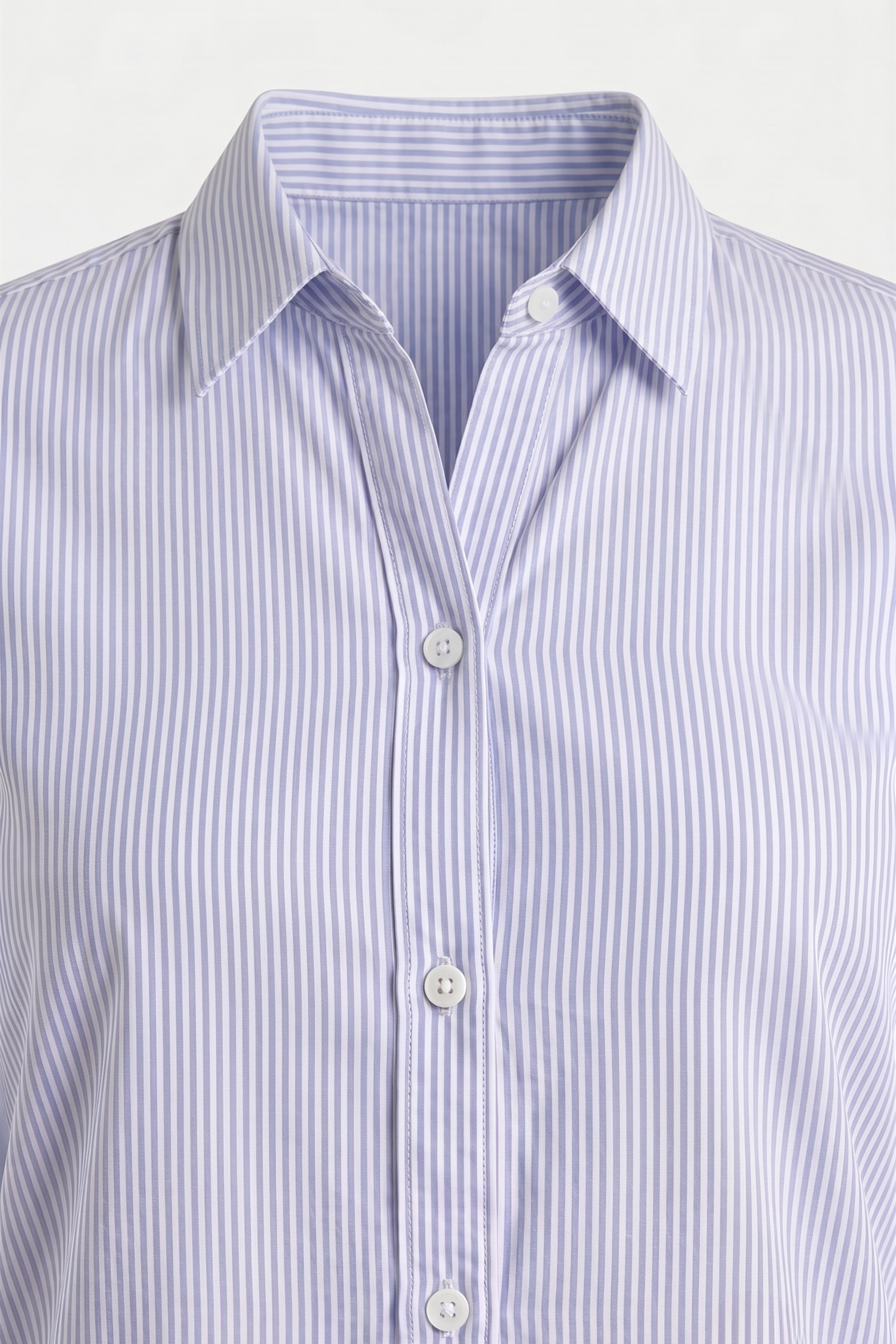Blue & White Striped Cotton Shirt close shot Pakistan - MannMoji
