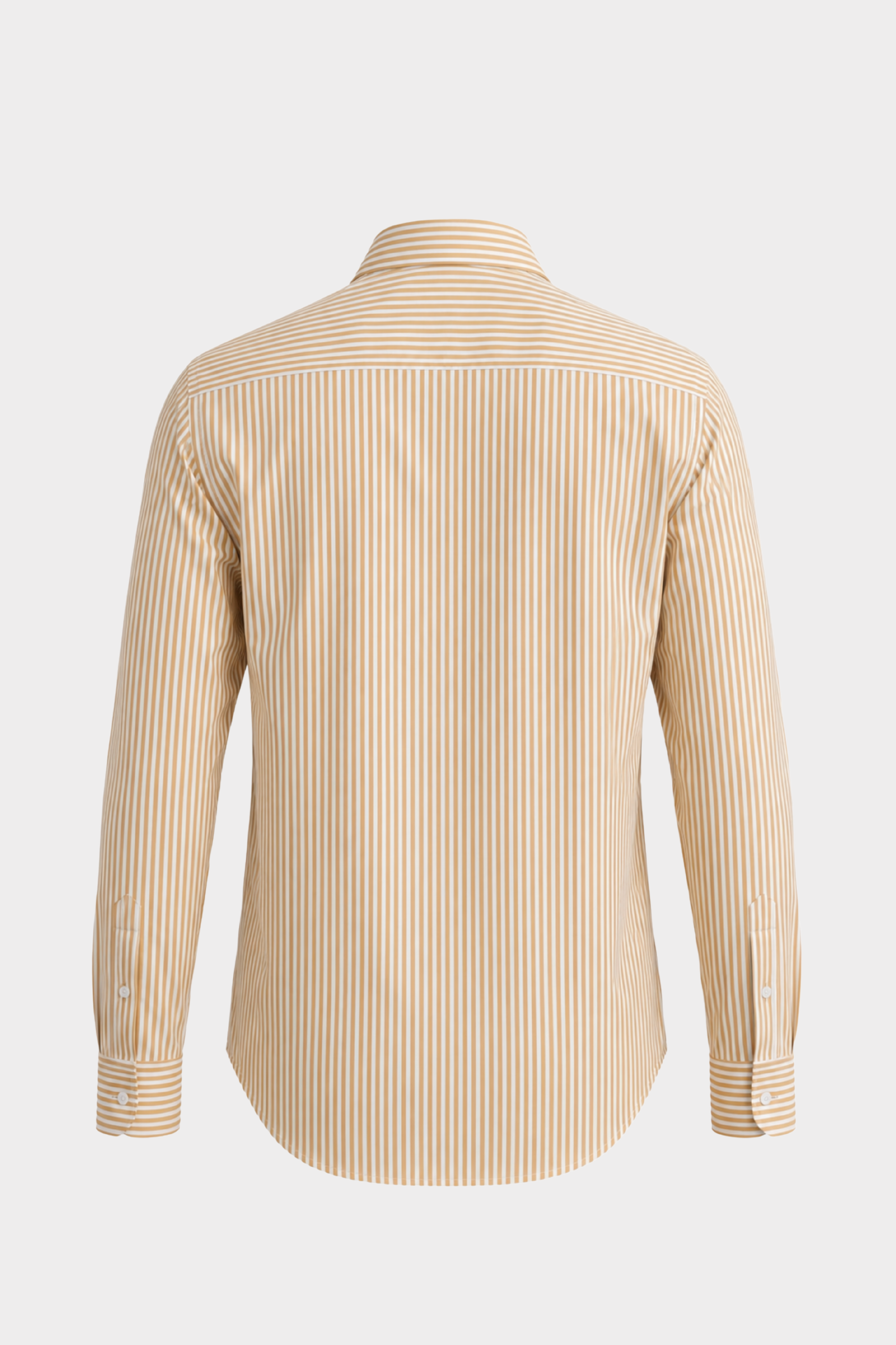 Butter Yellow & White Striped Cotton back view Shirt Pakistan - MannMoji