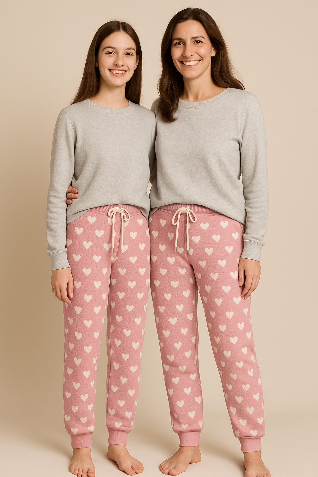 Cozy Knit Heart & Star Print Trouser – Warmth with a Touch of Love