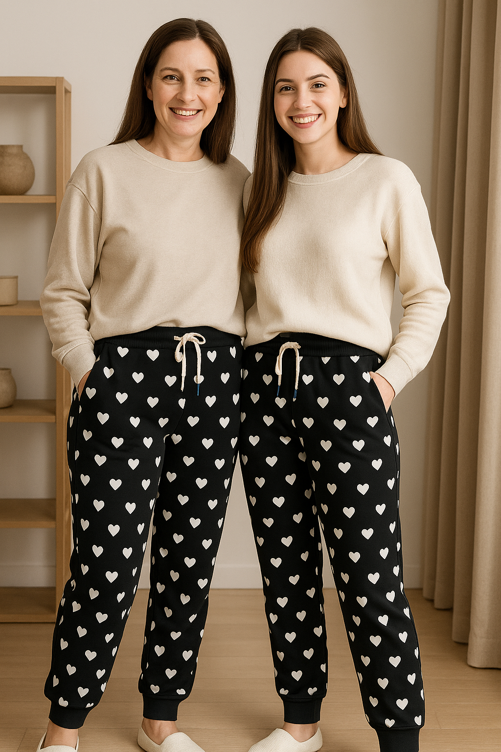 Cozy Knit Heart & Star Print Trouser – Warmth with a Touch of Love