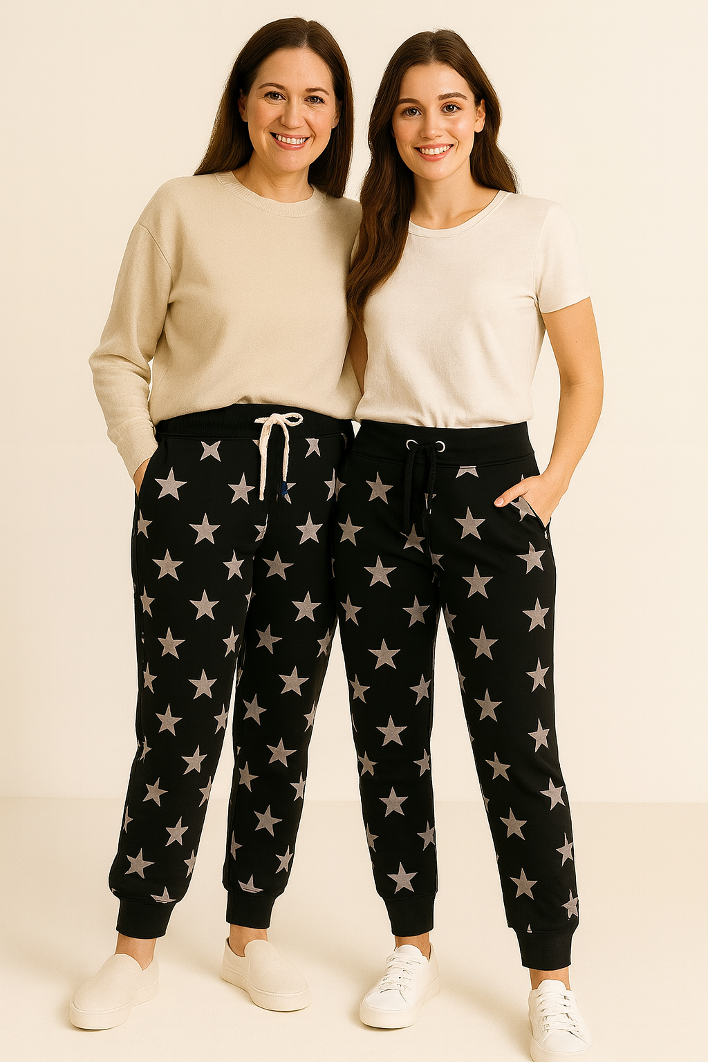 Cozy Knit Heart & Star Print Trouser – Warmth with a Touch of Love