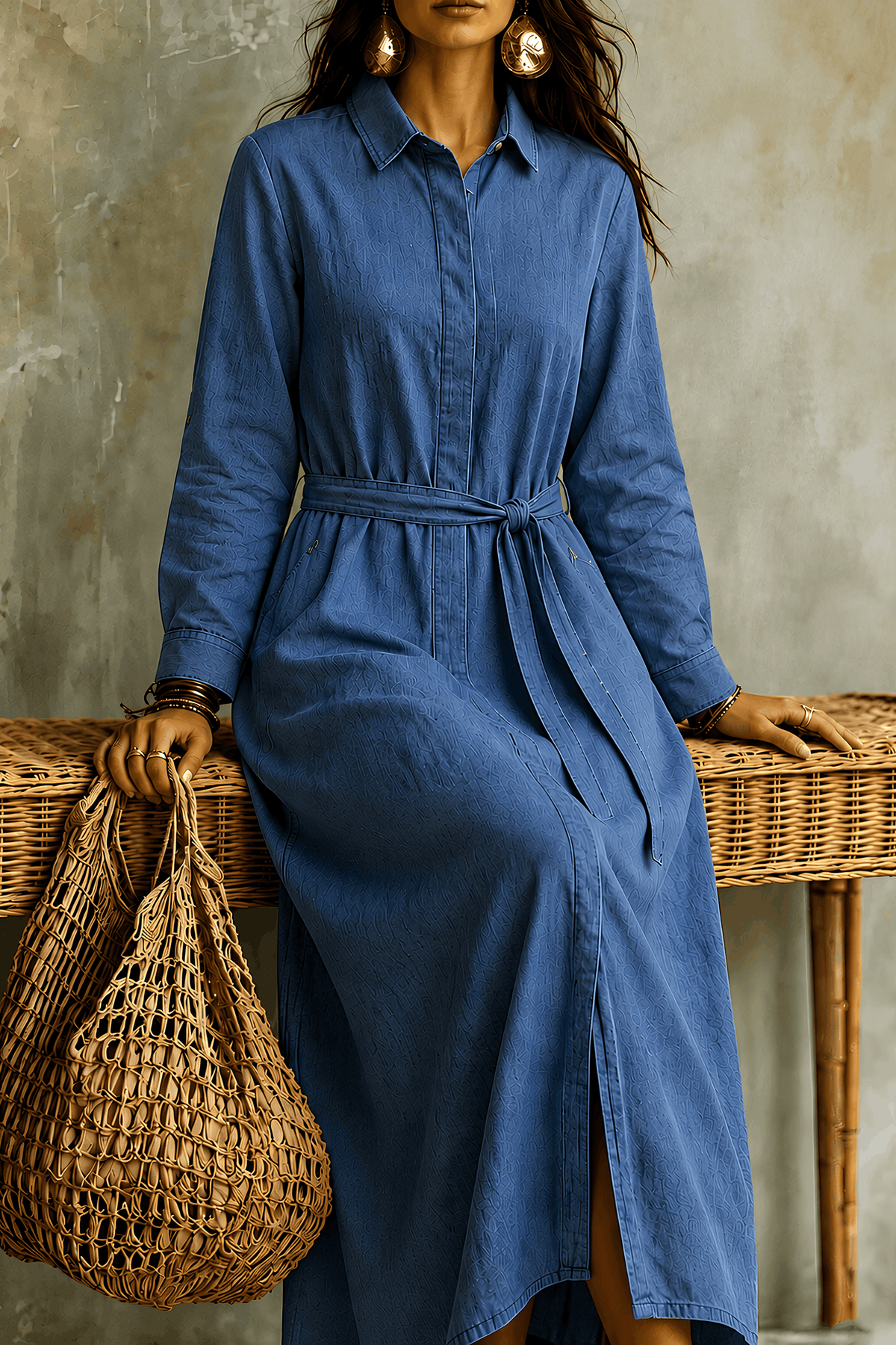 Denim Long Shirt Dress Pakistan - MannMoji