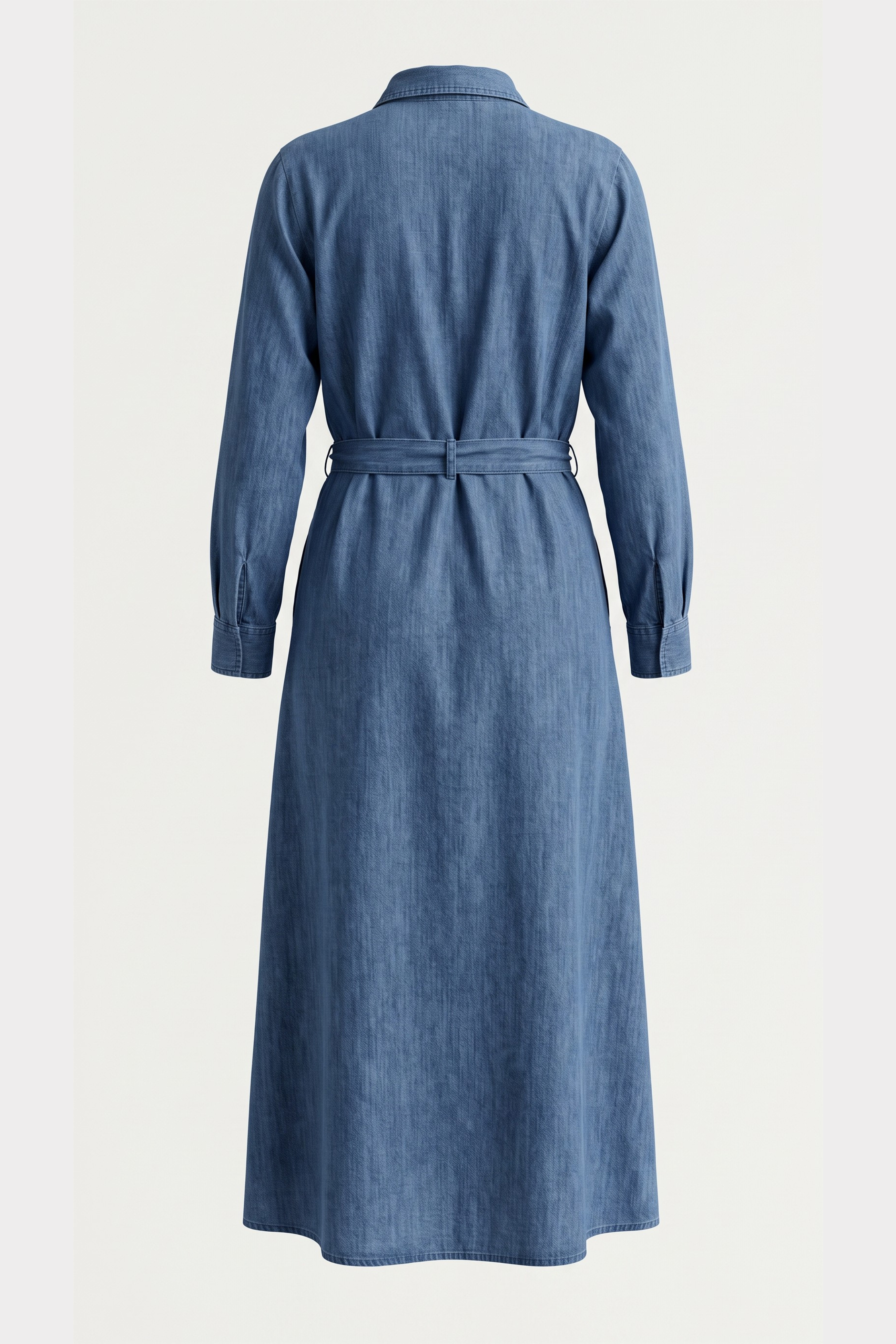 Denim Long Shirt Dress back view Pakistan - MannMoji