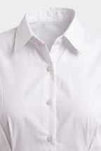 Fold Pleated Waist Solid White Shirt close shot Pakistan - MannMoji