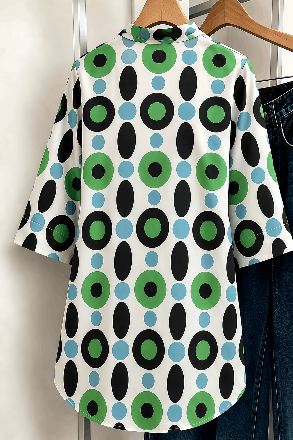Printed cotton tunic shirt Back view for women in Pakistan - MannMoji
