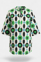 Printed cotton tunic shirt Close view - MannMoji