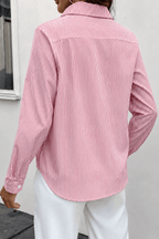 Red & White Striped Cotton Shirt  back view - MannMoji Pakistan 