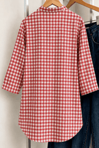Red gingham Back view shirt for women in Pakistan