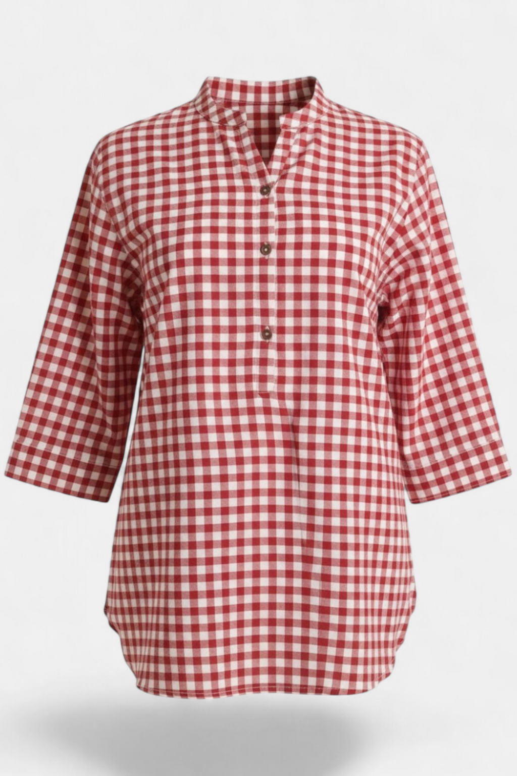 Red gingham Close view Front - shirt for women in Pakistan - Mannmoji