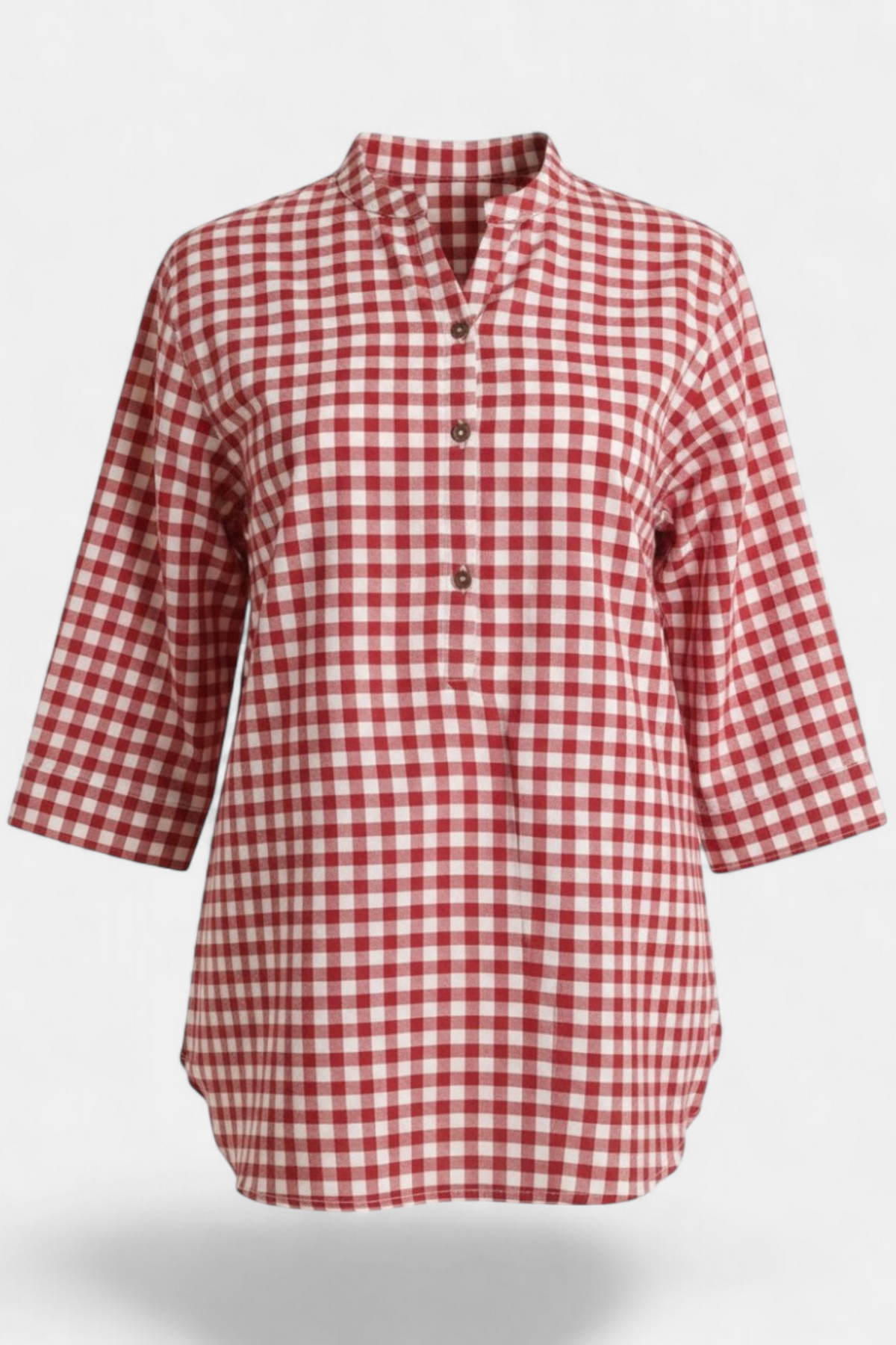 Red gingham Close view Front - shirt for women in Pakistan - Mannmoji