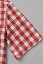 Red gingham Close view Shoulder - shirt for women in Pakistan - Mannmoji