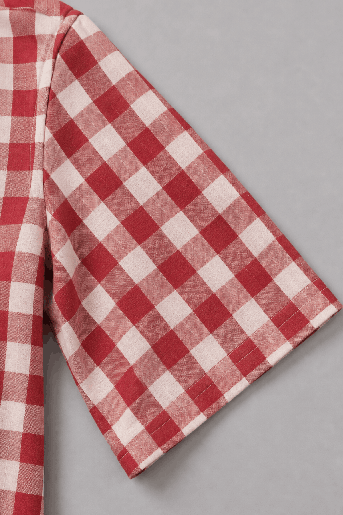 Red gingham Close view Shoulder - shirt for women in Pakistan - Mannmoji
