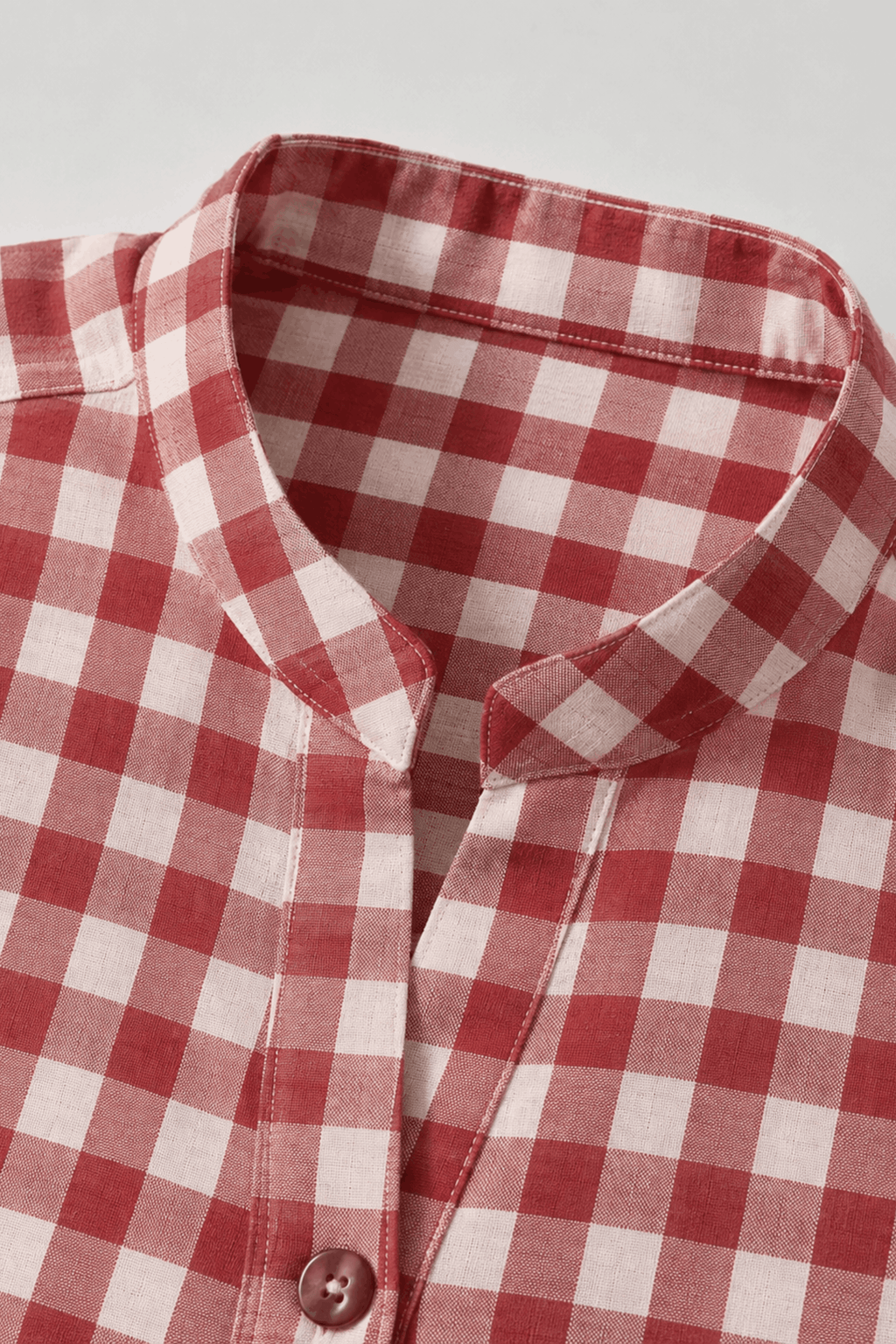 Red gingham Close view collar - shirt for women in Pakistan - Mannmoji
