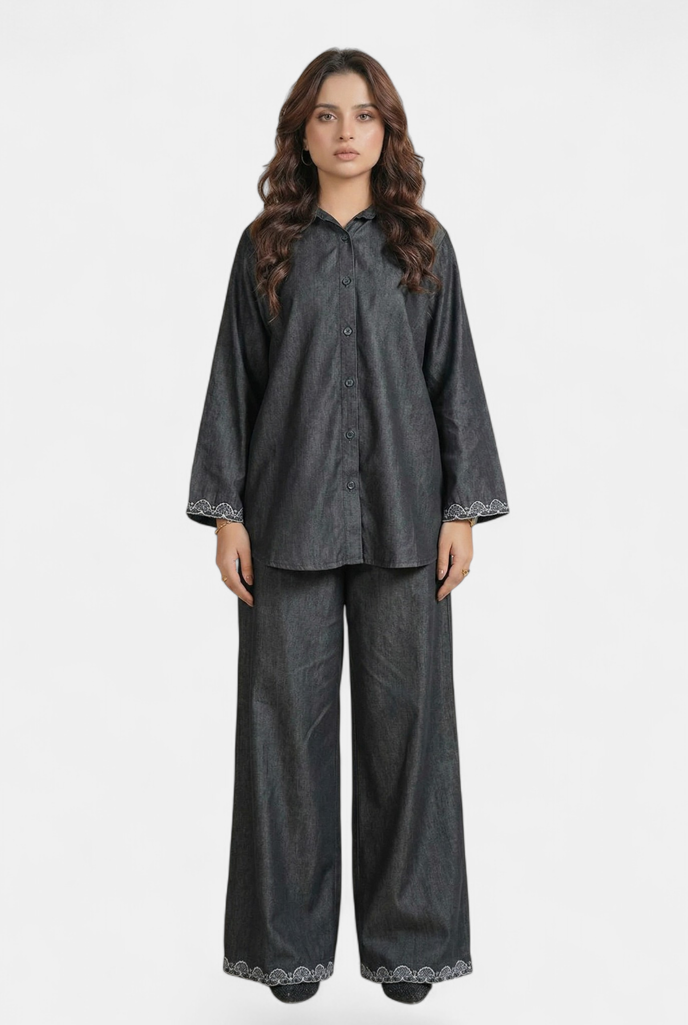 Midnight denim co-ord set for women in Pakistan — MannMoji