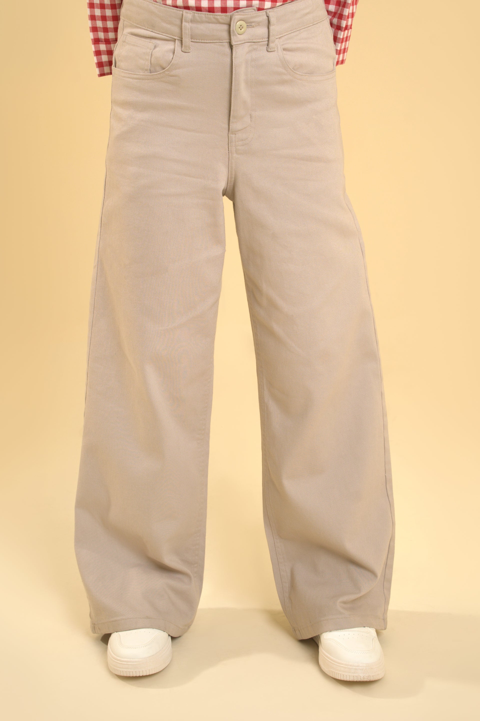 Beige wide-leg pants