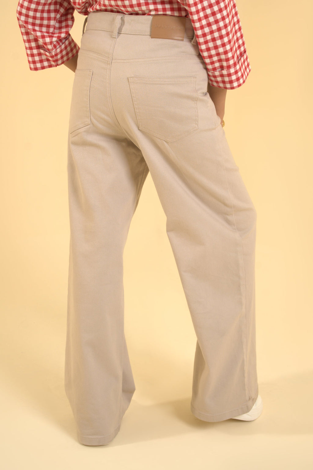 Beige wide-leg pants