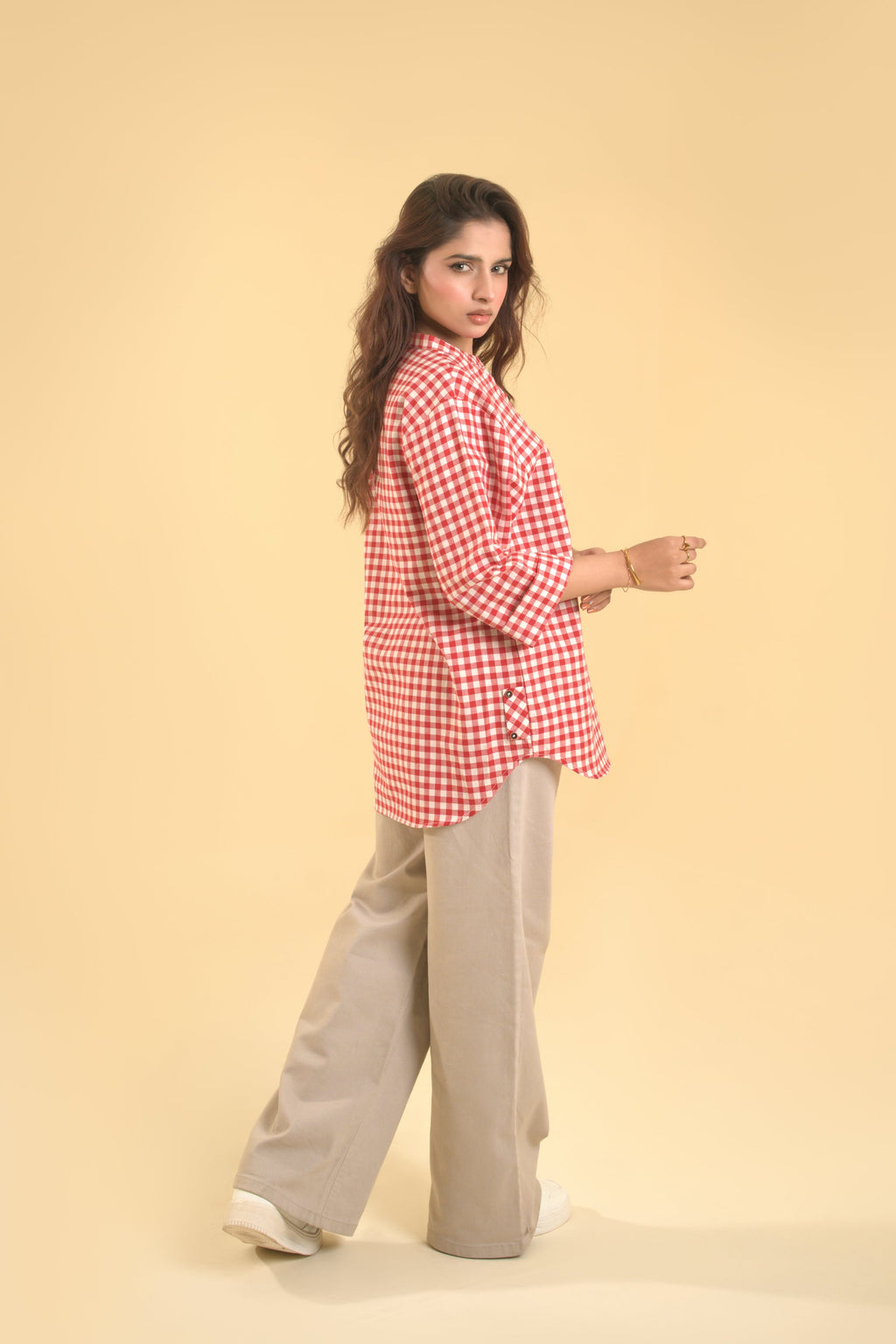 Red Gingham Easy-Fit Shirt – Playful Checks, Everyday Ease