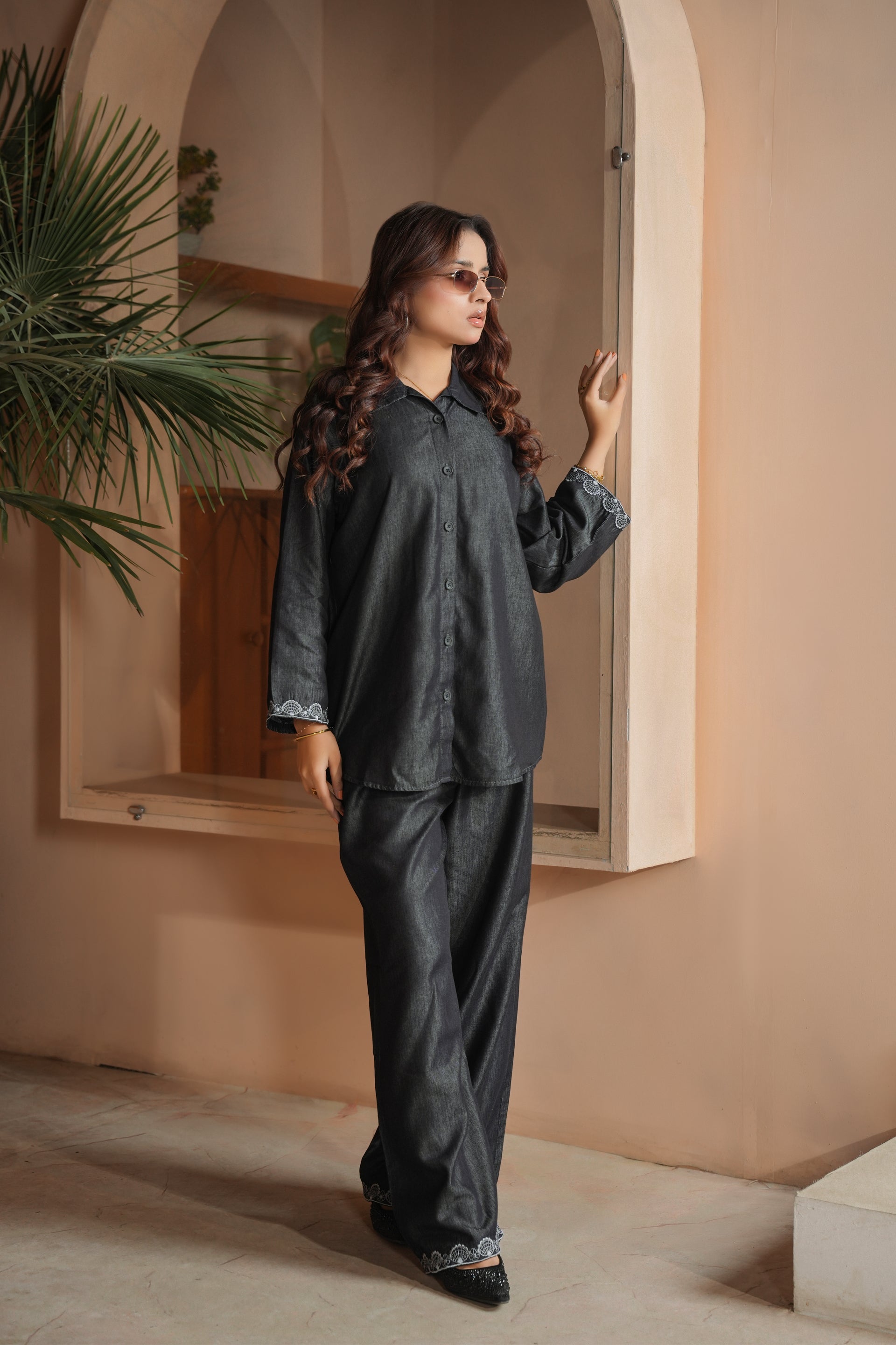 Midnight Denim Co-Ord Set – Effortless Power, Relaxed Elegance