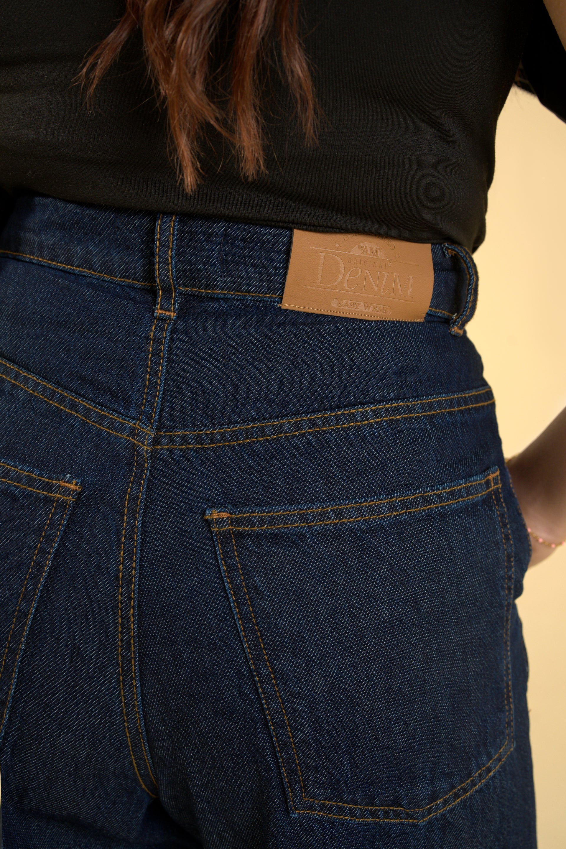 Dark Blue Wide-Leg Denim Pants – Power Fit, Everyday Edge