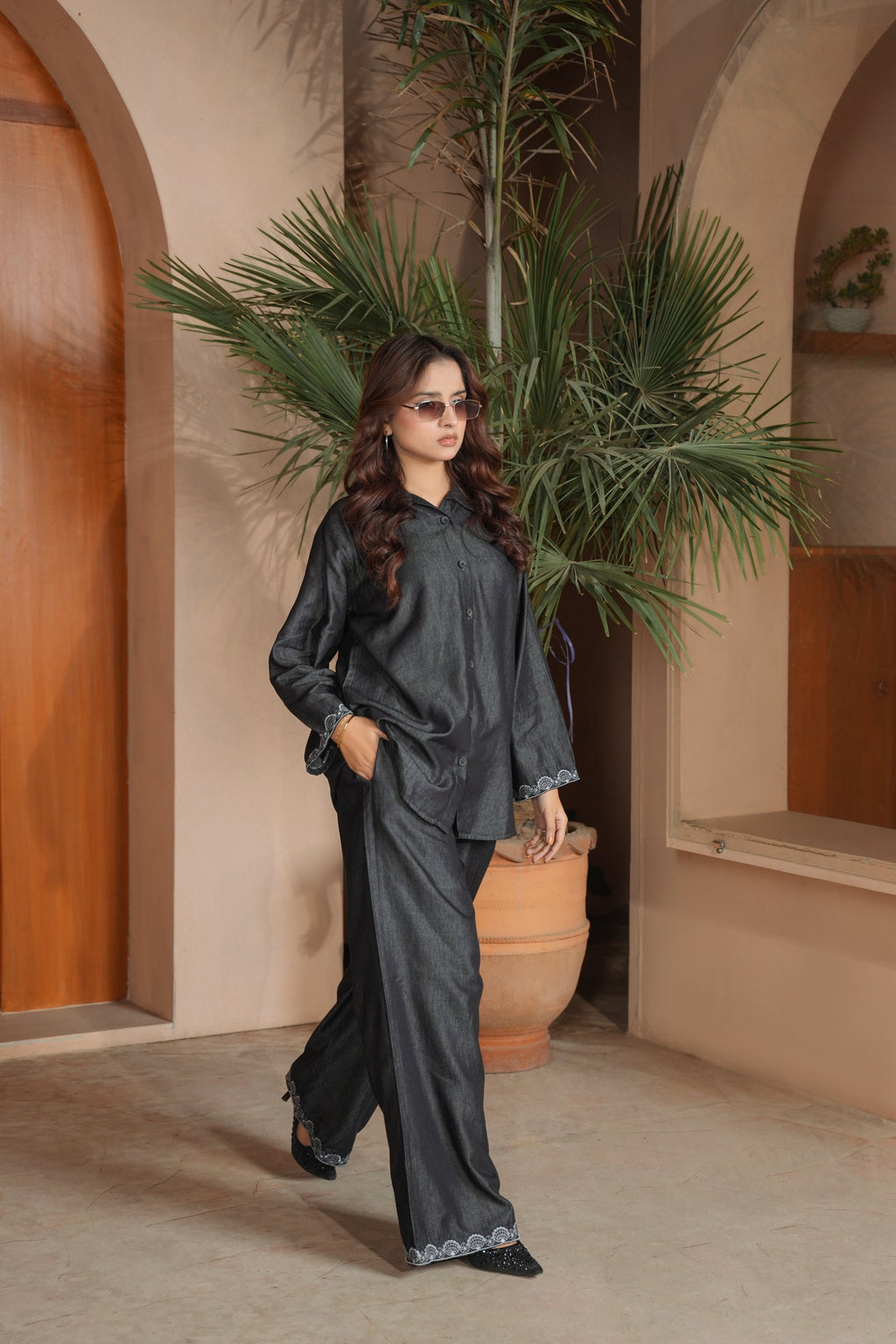 Midnight Denim Co-Ord Set – Effortless Power, Relaxed Elegance