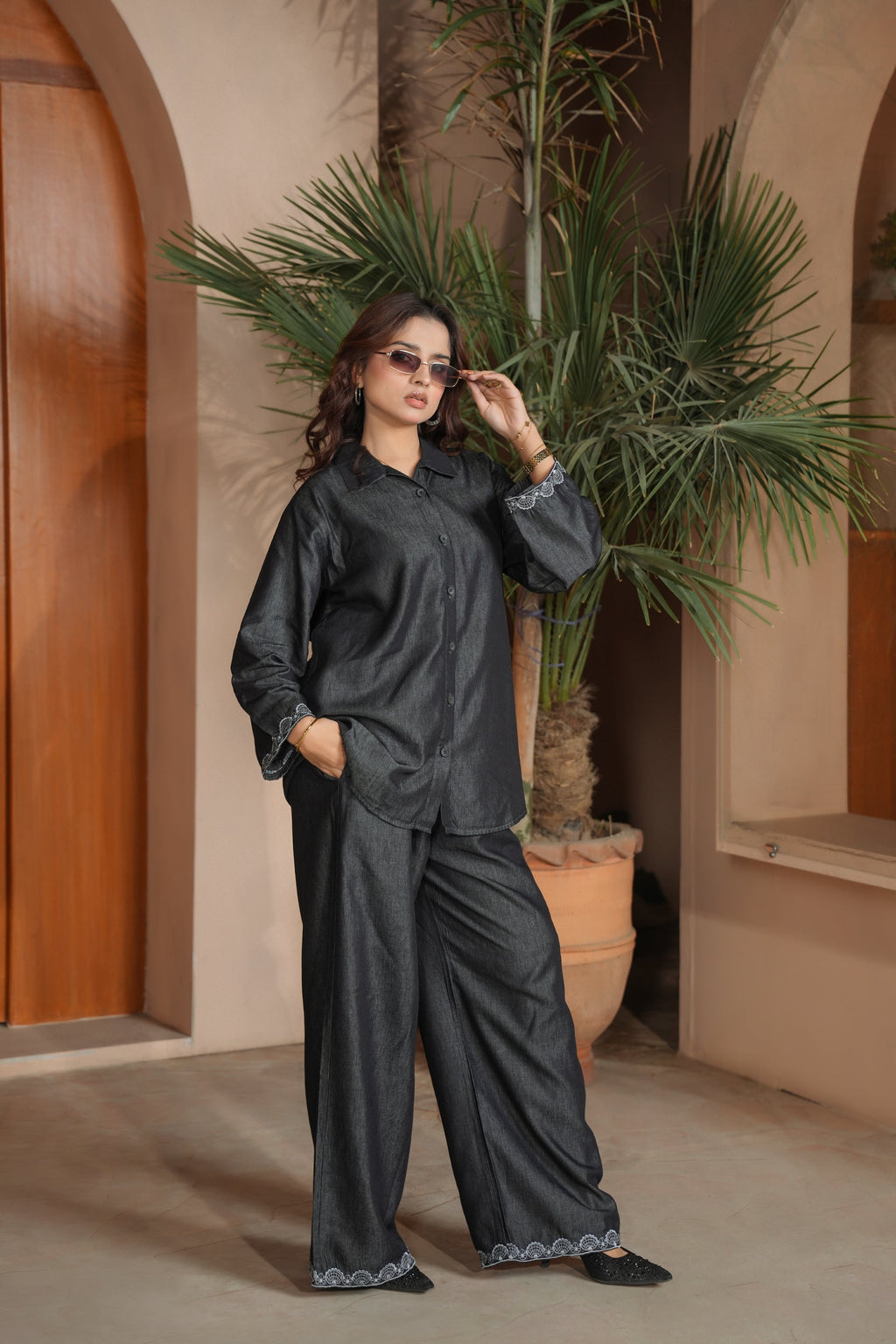 Midnight Denim Co-Ord Set – Effortless Power, Relaxed Elegance