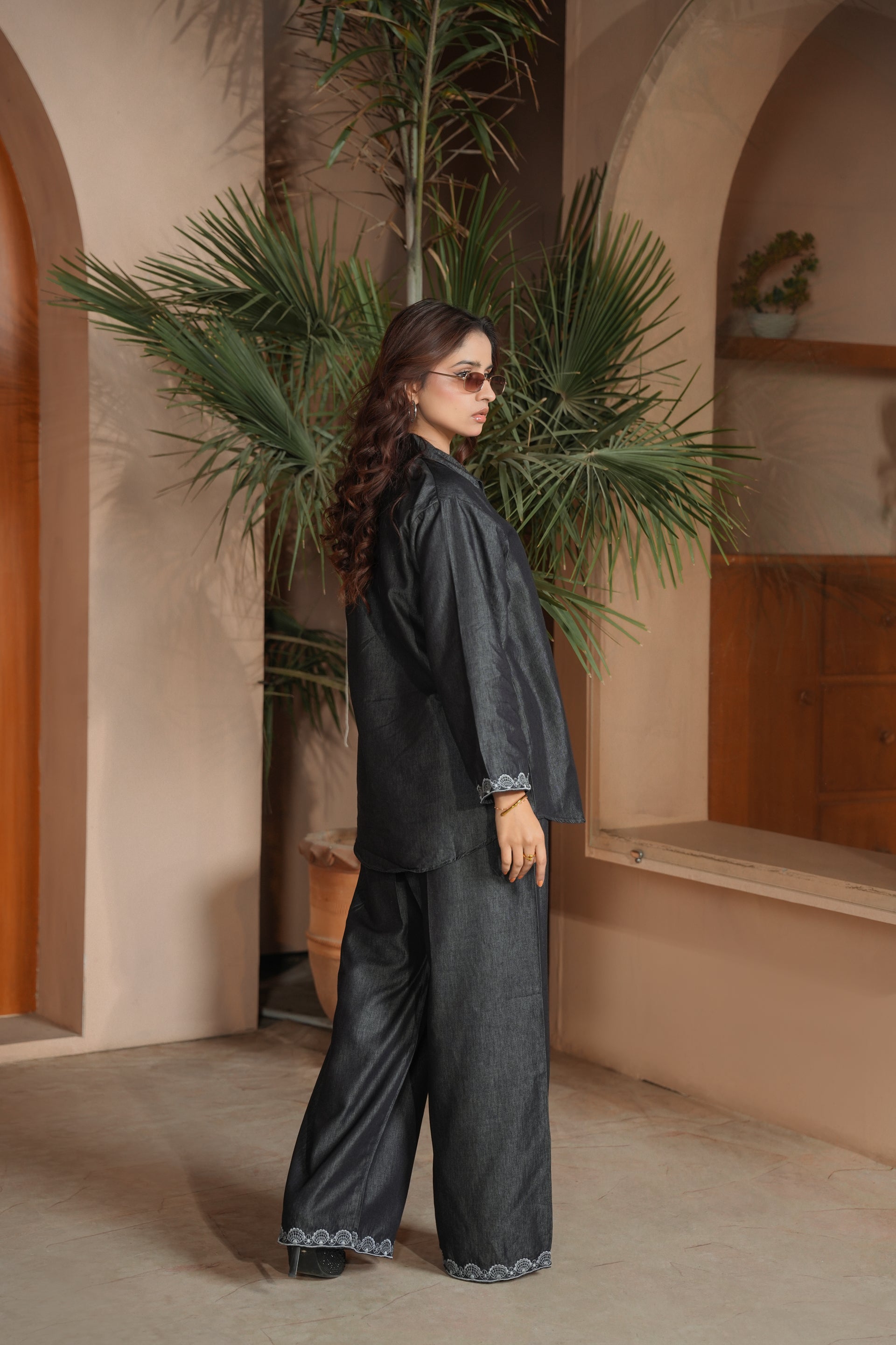 Midnight Denim Co-Ord Set – Effortless Power, Relaxed Elegance