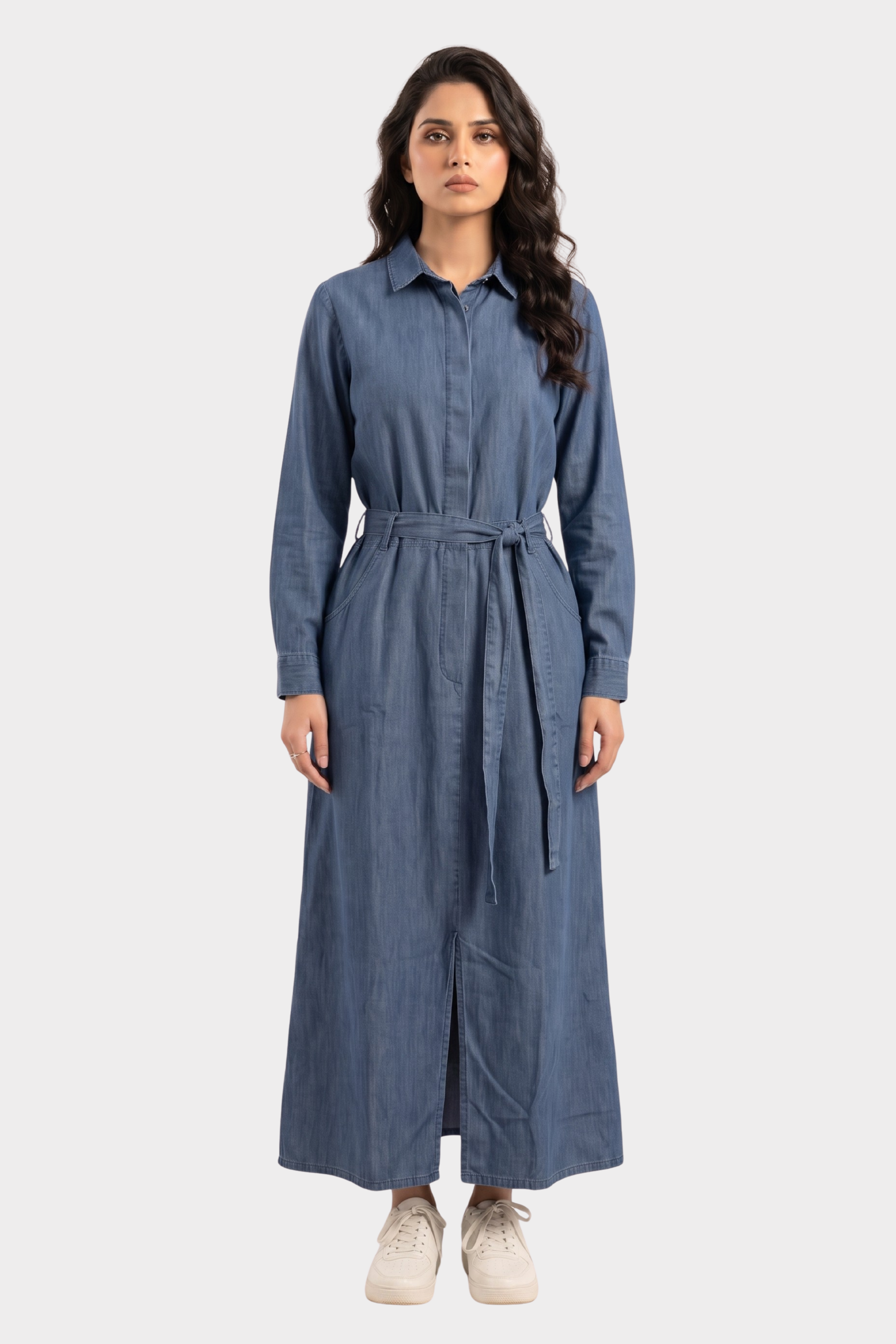 Denim Long Shirt Dress