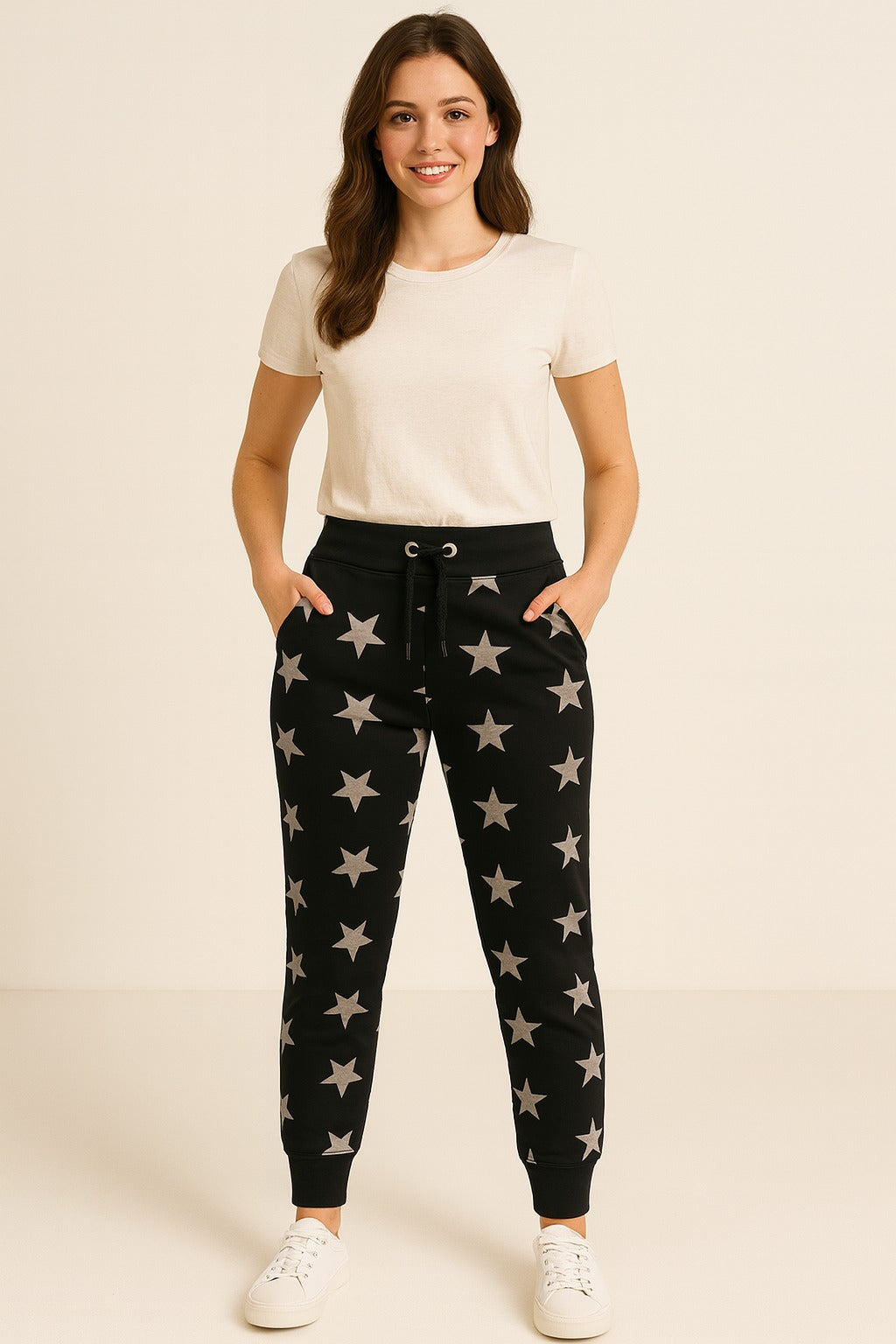Cozy Knit Heart & Star Print Trouser – Warmth with a Touch of Love
